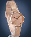 Daniel Wellington Petite Rose Gold Dial Rose Gold Mesh Bracelet Watch For Women - DW00100470