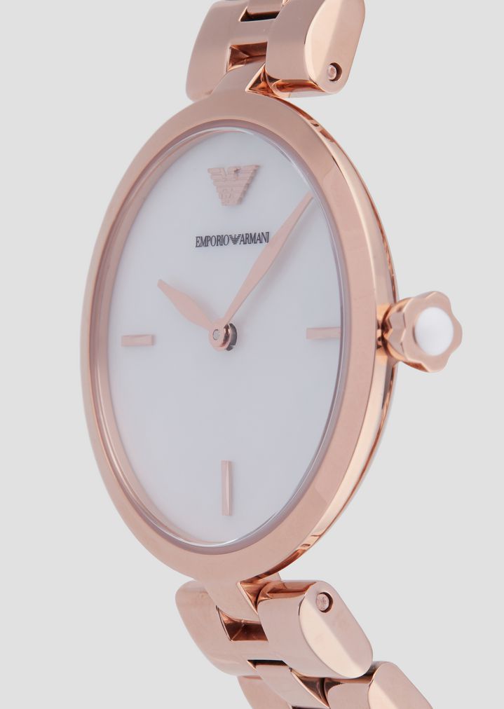 Emporio Armani Arianna Analog Mother of Pearl Dial Rose Gold Steel Strap Watch For Women - AR11196