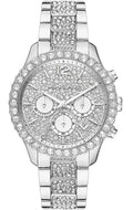 Michael Kors Layton Chronograph Silver Dial Silver Steel Strap Watch For Women - MK6976