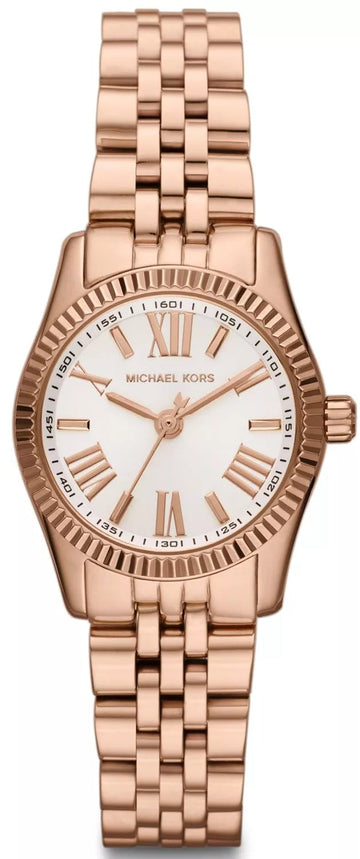 Michael Kors Lexington Quartz White Dial Rose Gold Steel Strap Watch For Women - MK3230