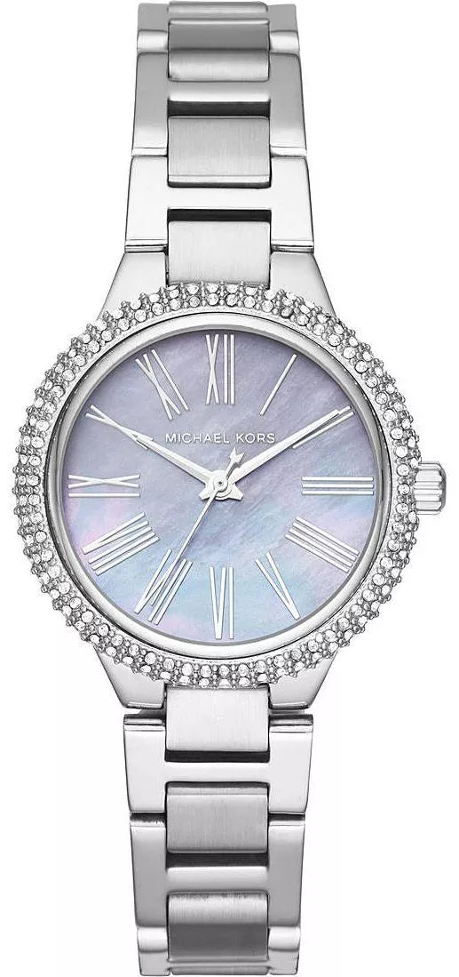 Michael Kors Taryn Mother of Pearl Purple Dial Silver Steel Strap Watch For Women - MK6562