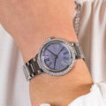 Michael Kors Taryn Mother of Pearl Purple Dial Silver Steel Strap Watch For Women - MK6562