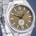 Citizen Tsuyosa Automatic Titanium Yellow Dial Silver Steel Strap Watch For Men - NK5010-51X