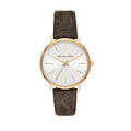 Michael Kors Pyper Quartz Silver Dial Brown Leather Strap Watch For Women - MK2857