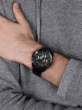 Michael Kors Brecken Chronograph Black Dial Black Steel Strap Watch For Men - MK8858