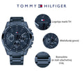 Tommy Hilfiger Decker Chronograph Blue Dial Blue Steel Strap Watch for Men - 1791560