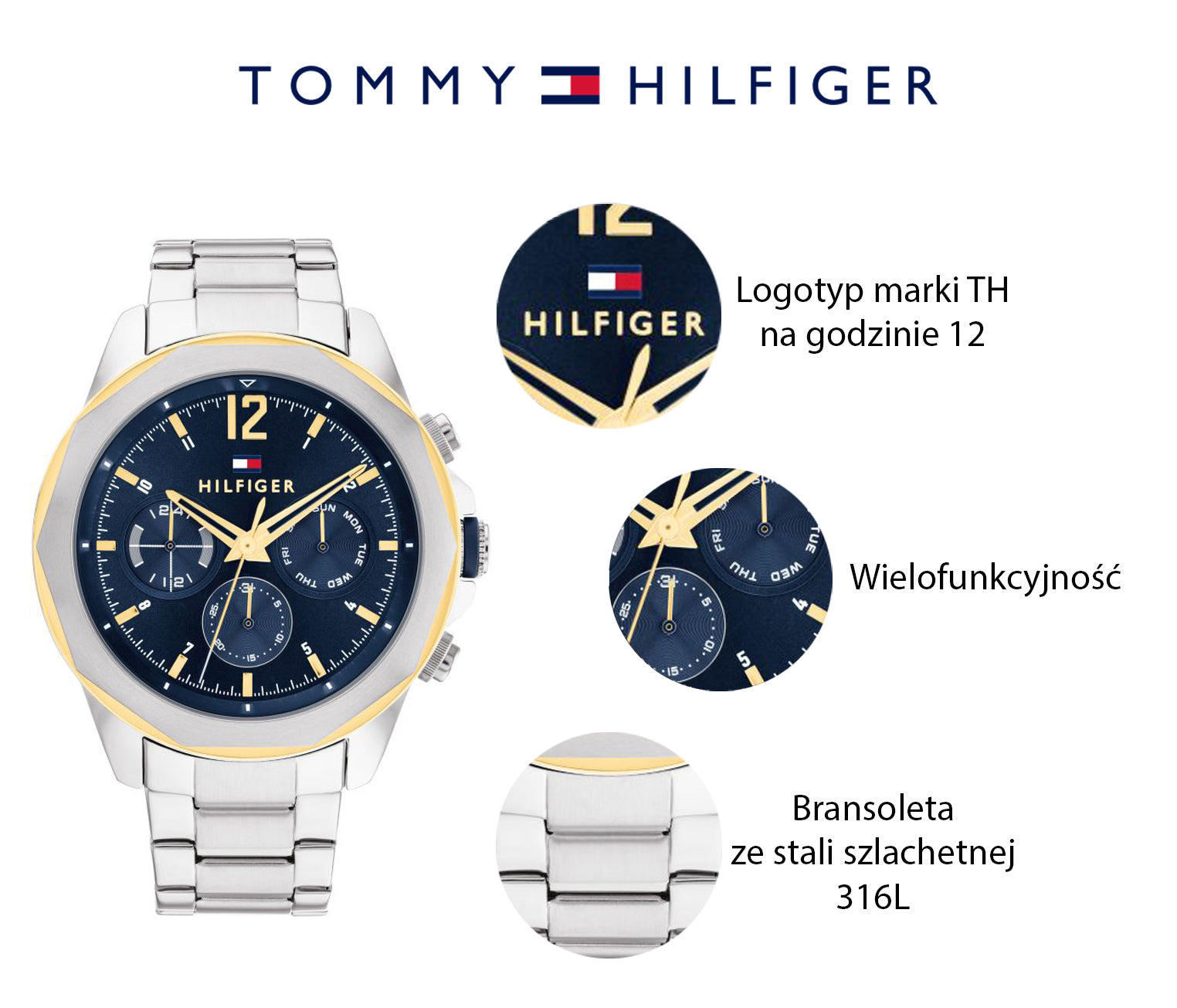 Tommy Hilfiger Lars Chronograph Blue Dial Silver Steel Strap Watch For Men - 1792059