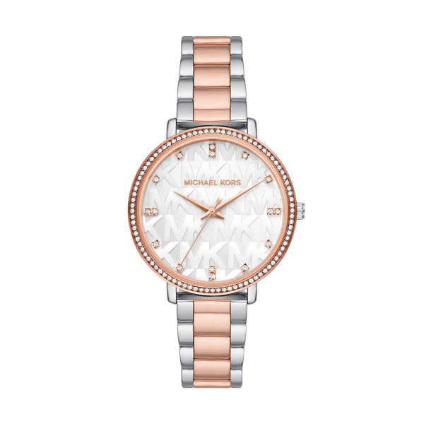 Michael Kors Pyper Quartz White Dial Two Tone Steel Strap Watch For Women - MK4667