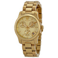 Michael Kors Runway Gold Dial Gold Steel Strap Watch for Women - MK5384