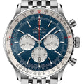 Breitling Navitimer B01 Chronograph 46 Blue Dial Silver Steel Strap Watch for Men - AB0137211C1A1