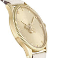 Gucci G Timeless Quartz Gold Dial Beige Leather Strap Watch For Women - YA1264180