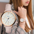 Fossil Jacqueline White Dial Pink Leather Strap Watch for Women - ES3988