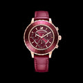 Swarovski Octea Lux Chrono Red Dial Red Leather Strap Watch for Women - 5547642