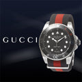 Gucci Dive Quartz Black Dial Two Tone Nylon Strap Watch For Men - YA136210