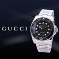 Gucci Dive Quartz Black Dial Silver Steel Strap Watch For Men - YA136208