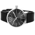 Calvin Klein Minimal Black Dial Black Leather Strap Watch for Men - K7621107