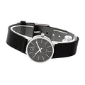 Calvin Klein Minimal Black Dial Black Leather Strap Watch for Women - K7622107