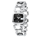 Gucci G Diamond Quartz Black Dial Silver Steel Strap Watch For Women - YA125509