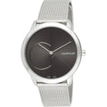 Calvin Klein Minimal Gray Dial Silver Mesh Bracelet Watch for Men - K3M21123