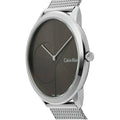 Calvin Klein Minimal Gray Dial Silver Mesh Bracelet Watch for Men - K3M21123