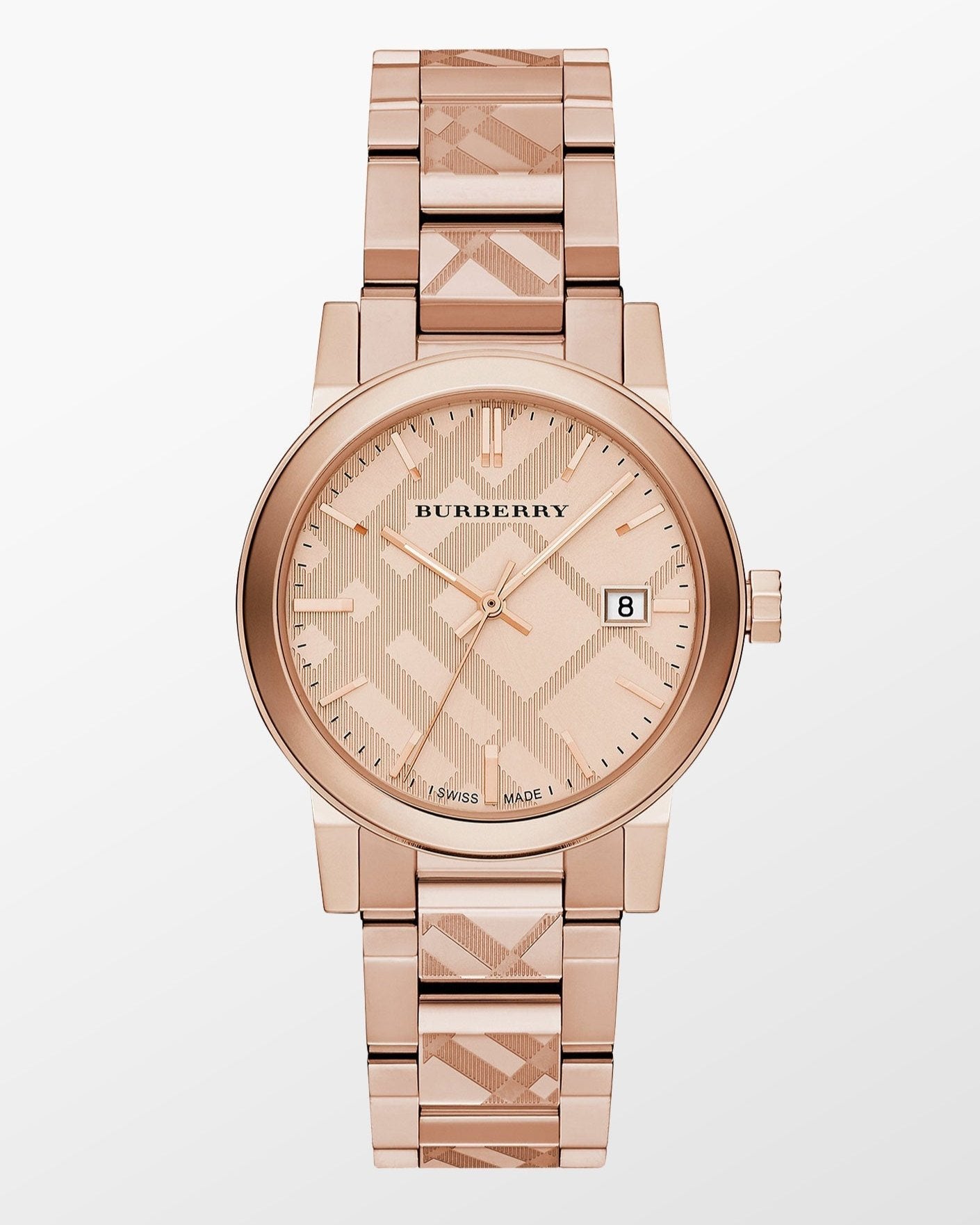 Burberry The City Rose Gold Dial Rose Gold Stainless Steel Strap Watch for Women - BU9039