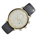 Emporio Armani Gianni Beige Dial Grey Leather Strap Watch For Men - AR0386