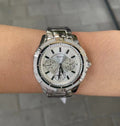 Guess Mini Phantom Silver Dial Silver Steel Strap Watch for Women - W0235L1