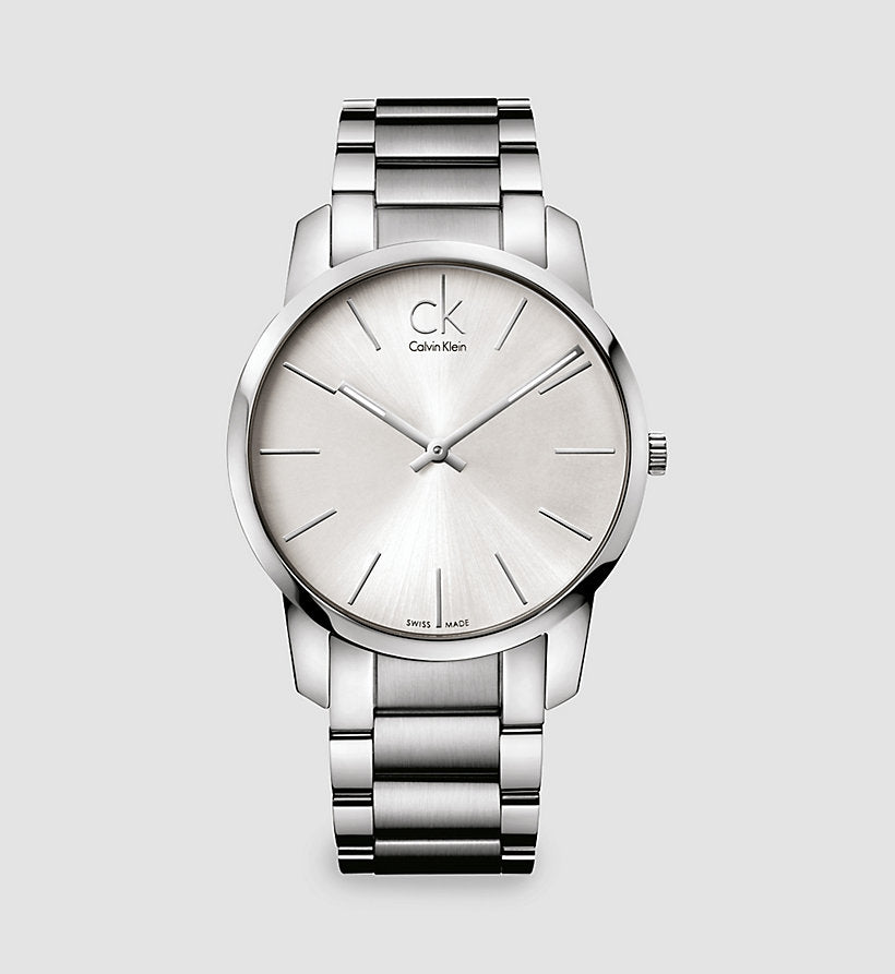 Calvin Klein City Silver Dial Silver Steel Strap Watch for Men - K2G21126