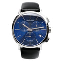 Calvin Klein Chronograph Blue Dial Black Leather Strap Watch for Men - K8Q371CN