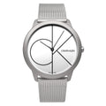 Calvin Klein Minimal White Dial Silver Mesh Bracelet Watch for Men - K3M5115X