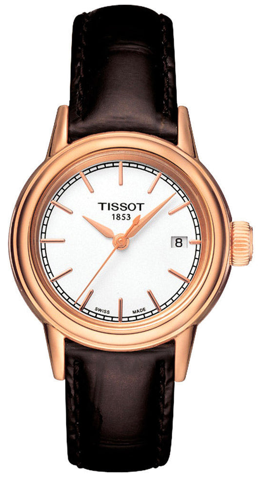 Tissot Carson Lady Steel Quartz Brown Leather Strap Watch For Women - T085.210.36.011.00