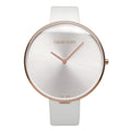 Calvin Klein Full Moon White Dial White Leather Strap Watch for Women - K8Y236L6