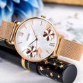 Fossil Jacqueline White Dial Rose Gold Mesh Bracelet Watch for Women - ES4534