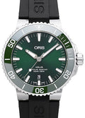 Oris Aquis Date Green Dial Black Rubber Strap Watch for Men - 0173377304157-0742464EB