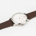 Emporio Armani White Dial Brown Leather Strap Watch For Men - AR11103