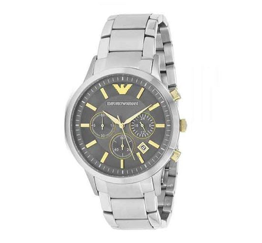 Emporio Armani Quartz Grey Dial Stainless Steel Watch For Men - AR11047