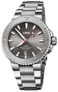 Oris Aquis Date Relief Grey Dial Silver Steel Strap Watch for Men - 0173377304153-0782405PEB