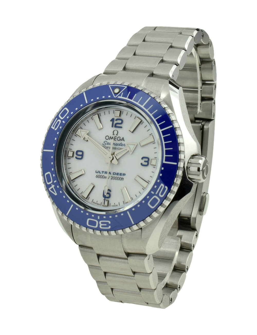 Omega Planet Ocean 6000M Co Axial Master Chronometer 45.5mm White Dial Silver Steel Strap Watch for Men - 21530462104001