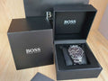 Hugo Boss Hero Chronograph Black Dial Black Steel Strap Watch for Men - 1513754