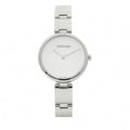 Calvin Klein Wavy Silver Dial Silver Steel Strap Watch for Women - K9U23146