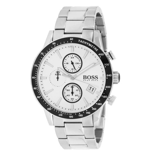 Hugo Boss Rafale Competitive Sport Silver Dial Silver Steel Strap Watch for Men - 1513511