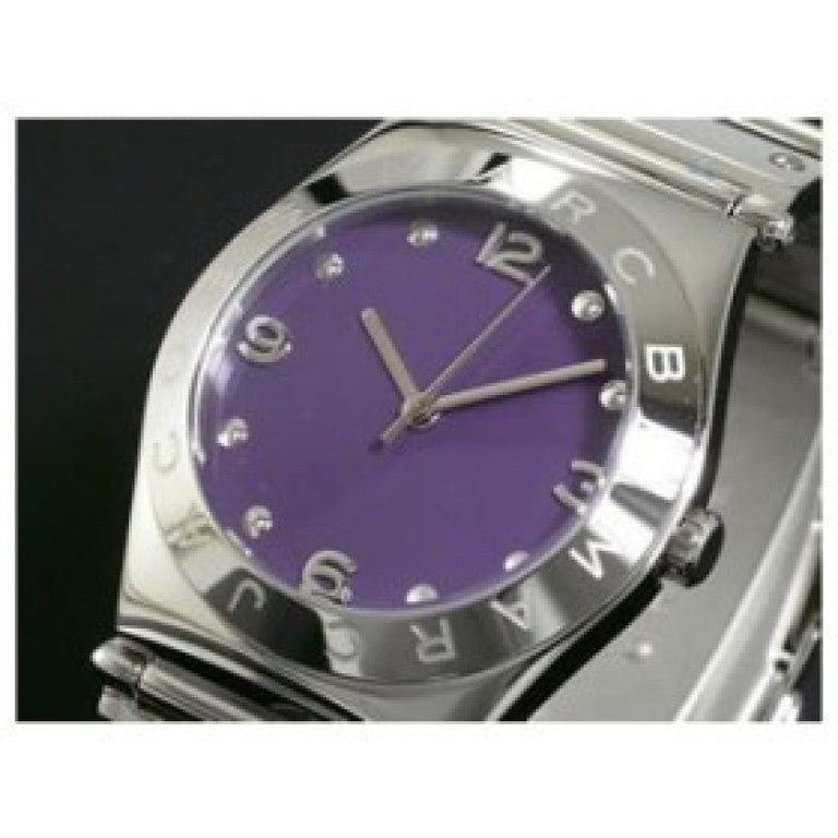 Marc Jacobs Purple Dial Silver Stainless Steel Strap Watch for Women - MBM3032