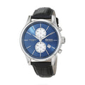 Hugo Boss Jet Chronograph Blue Dial Black Leather Strap Watch for Men - 1513283