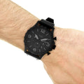 Fossil Nate Chronograph Black Dial Black Leather Strap Watch for Men - JR1354