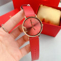 Coach Perry Red Dial Red Leather Strap Watch for Women - 14503486