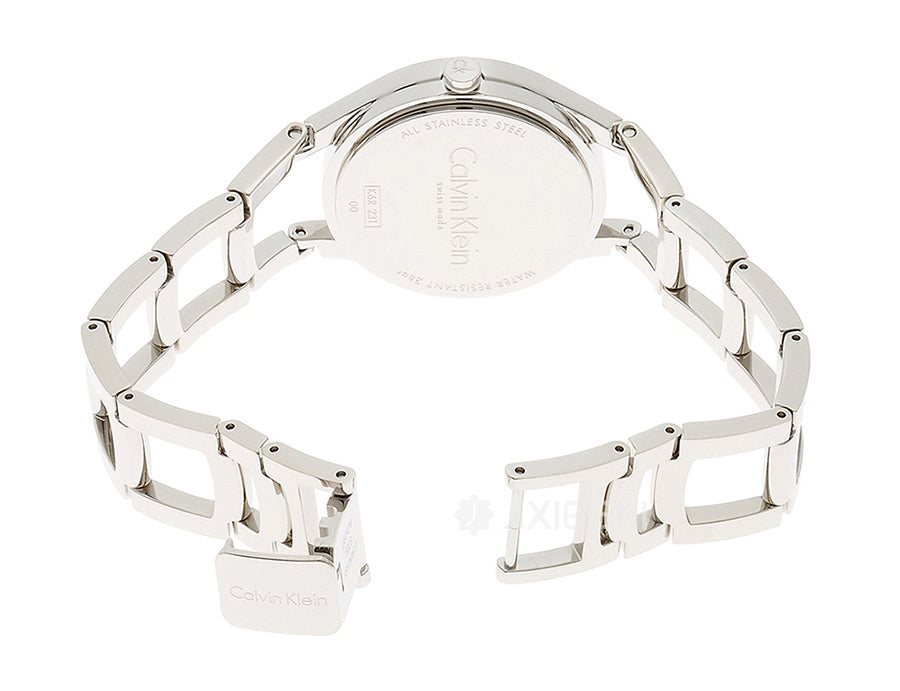 Calvin Klein Class White Dial Silver Steel Strap Watch for Women - K6R23126