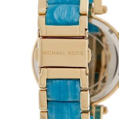 Michael Kors Parker Blue Mother of Pearl Dial Two Tone Steel Strap  Watch for Women - MK6491