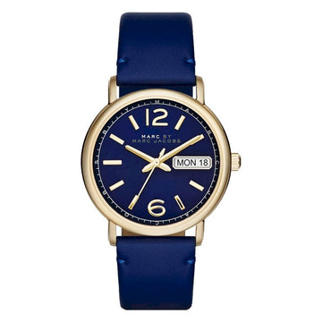 Marc Jacobs Marc Fergus Blue Dial Blue Leather Strap Watch for Women - MBM8650