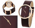 Calvin Klein Glam Transparent Dial Brown Leather Strap Watch for Women - K9423303