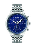 Hugo Boss Companion Chronograph Blue Dial Silver Steel Strap Watch for Men - 1513653